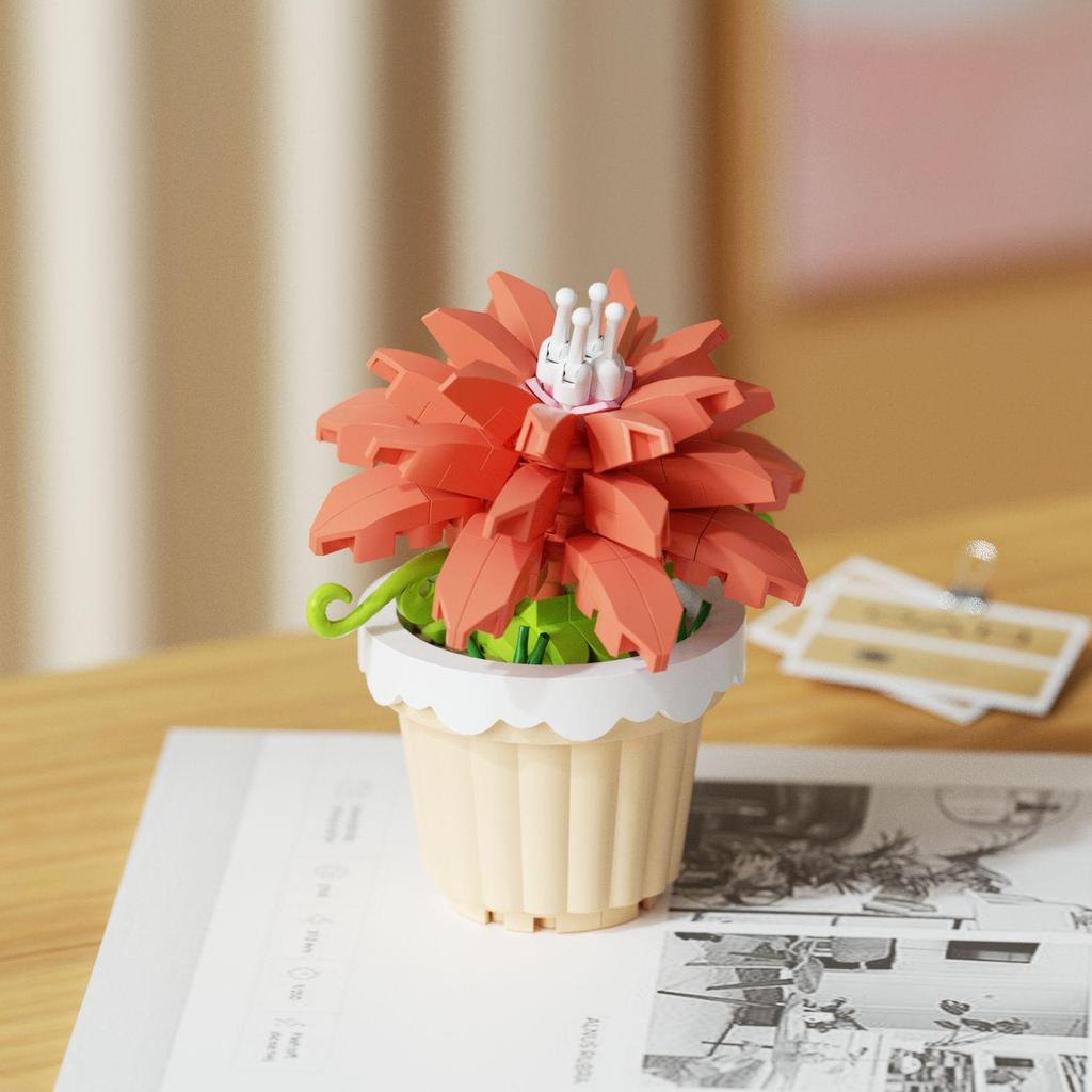 Immortal Flower Succulent Building Blocks - Creative Model for Desktop Decor
