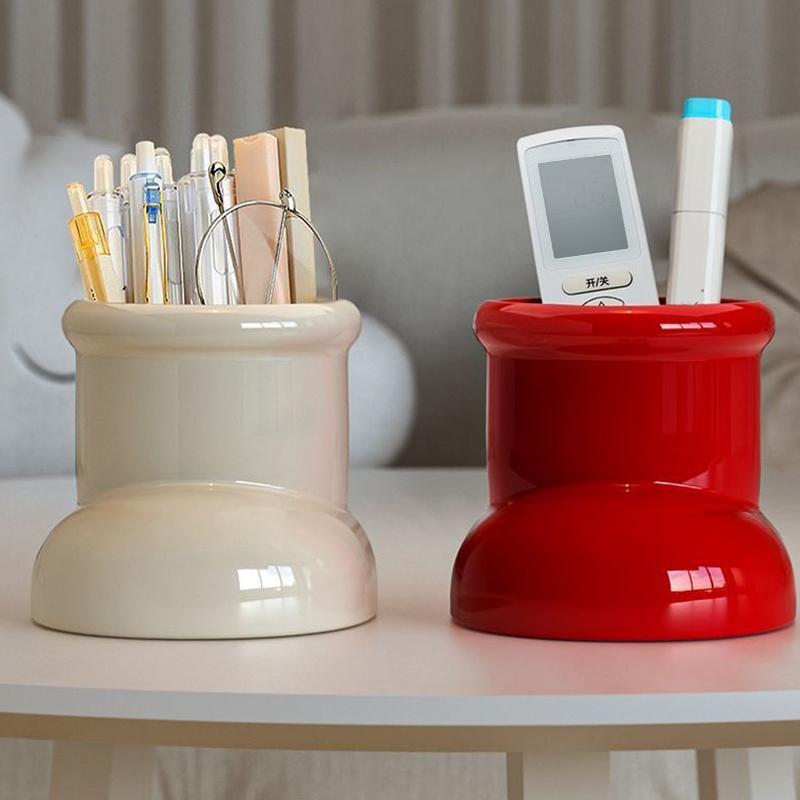Rote Stiefel Weihnachtsdekoration Stifthalter Multifunktionaler Schreibtischorganizer Für Make-up-Pinsel Büro Kunstbedarf Aufbewahrung