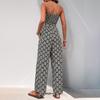 Printed Strapless Jumpsuit2025 Summer New Vacation European and American Print Tube Top Jumpsuit