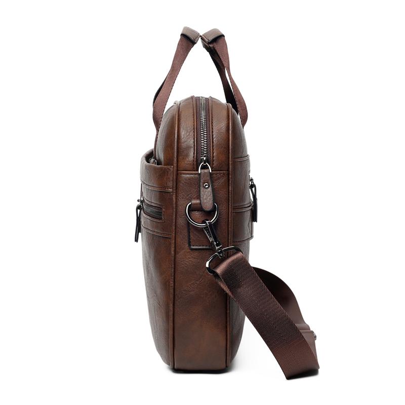 Teczka biznesowa z wieloma zamkami błyskawicznymi o dużej pojemności Torba na laptopa 15,6 cala Męska torba na ramię/przez ramię