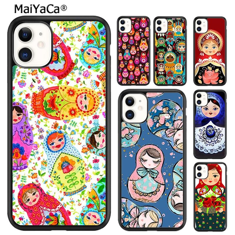 MaiYaCa Babushka Matryoshka Red Russian Doll Phone Case Cover For plus 11 12 13 14 pro max coque