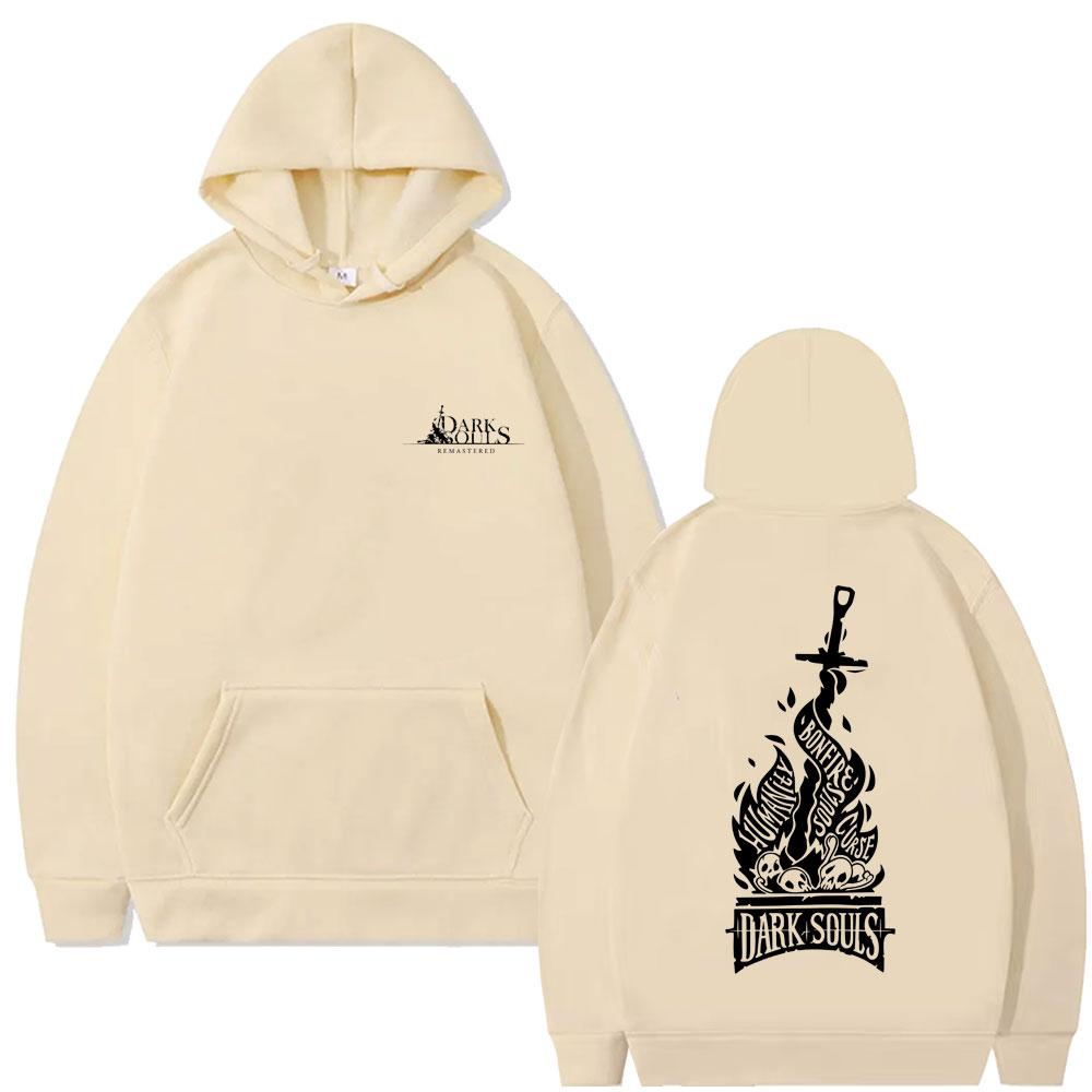 Sweat à capuche à imprimé double face Dark Souls Homme Femme Mode Gothique Rock Sweat à capuche Décontracté pour Homme