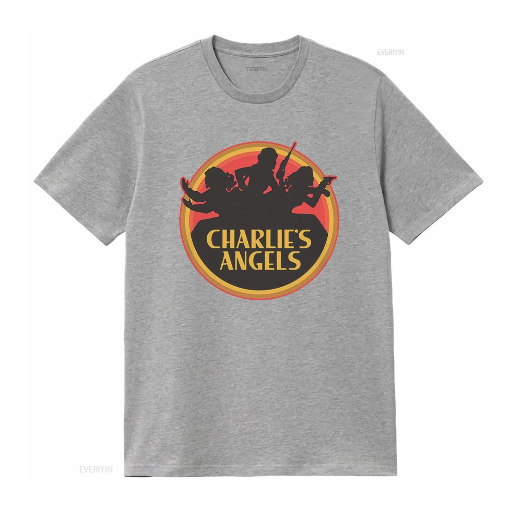 T-shirt Charlies Angels Ispirata alla TV Retrò per Adulti Cotone Biologico Unisex Top Nostalgico o per Fan Vintage Traspirante