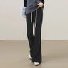 Tatu Spliced Drawstring Flare Casual Pants