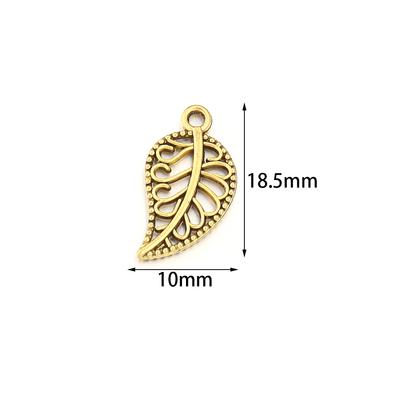 50pcs 18.5x10mm Alloy Leaf Charms Pendants Metal Hollow Tree Leaf Charms For Jewelry Making DIY Bracelets Necklace Accessories