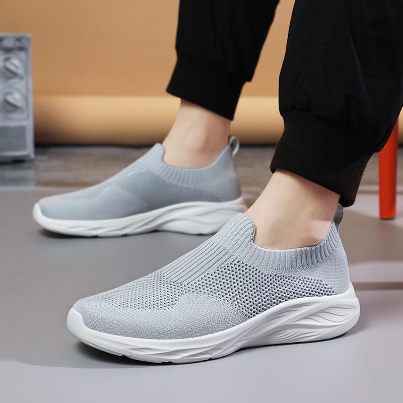 Fashion Large size men's shoes with breathable mesh surface, one foot casual shoes, lightweight sports casual running shoes