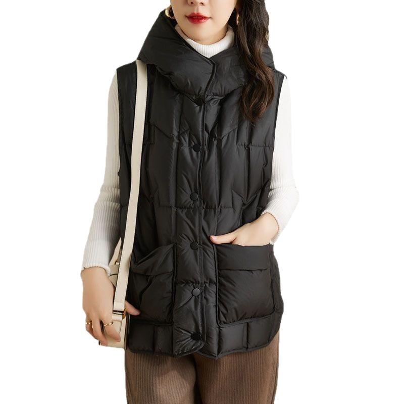 Dames Lichtgewicht Hooded Dons Bodywarmer Slim Fit Casual Bovenkleding Winter Warm Puffer Gilet