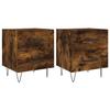 Nightstands (2 Pcs) Smoked Oak 40 X 35 X 47.5 Cm Engineered Wood