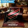 Custom Name Black Stripes Athletico Crest Blanket Lightweight Ideal Bedding Blanket Perfect for Travel, Camping, Living Rooms,Sofas,Christmas gift