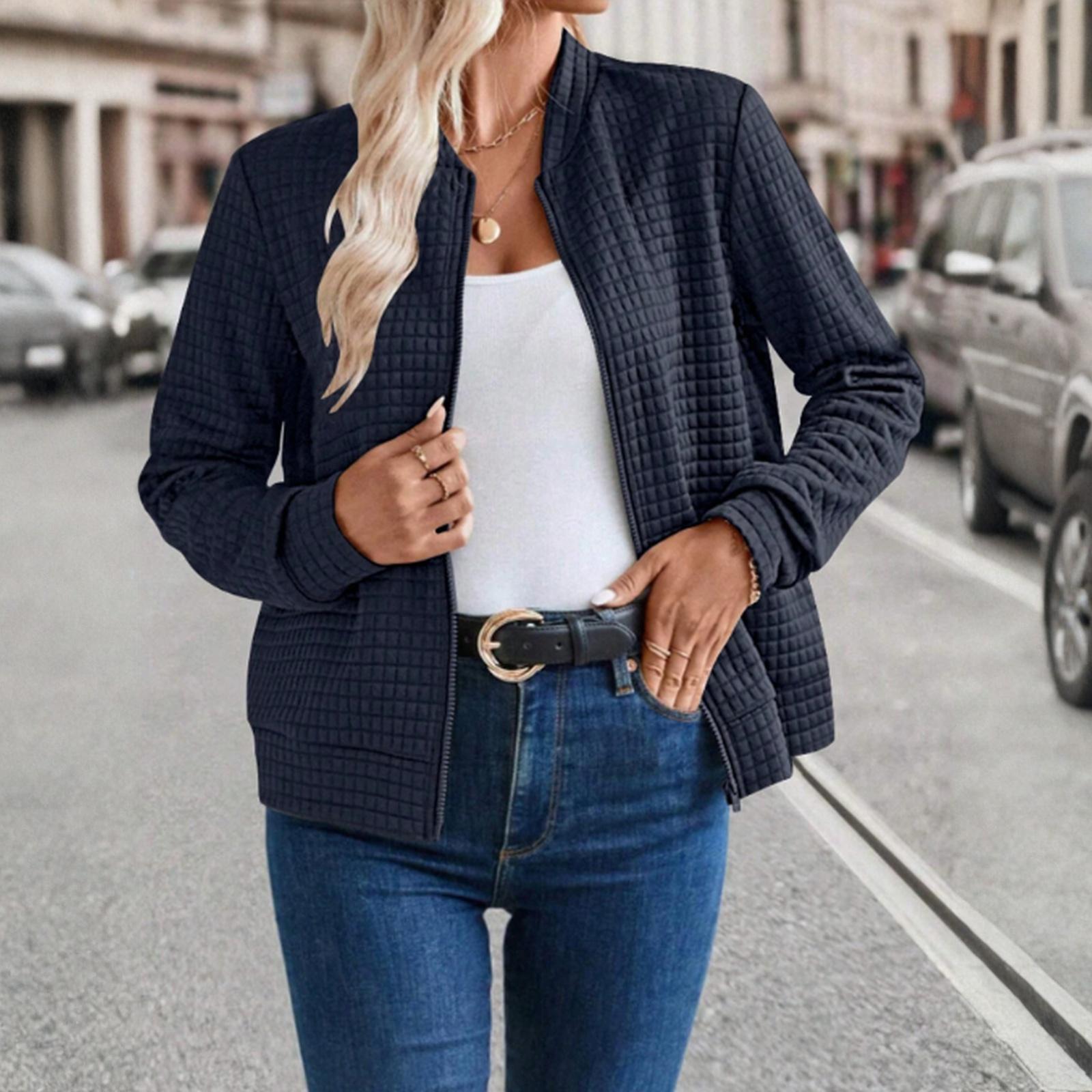 

Пальто для женщин Нарядная повседневная куртка С принтом Топы с длинным рукавом XL темно-синий