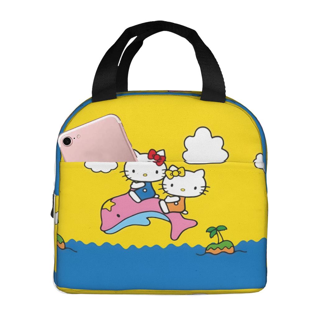Custom Kitties Kitten Insulated Lunch Tote Bag for Women Men Cat Anime Resuable Thermal Cooler Bento Box Outdoor Camping Travel