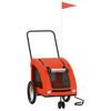 vidaXL Pet Bike Trailer Orange and Gray