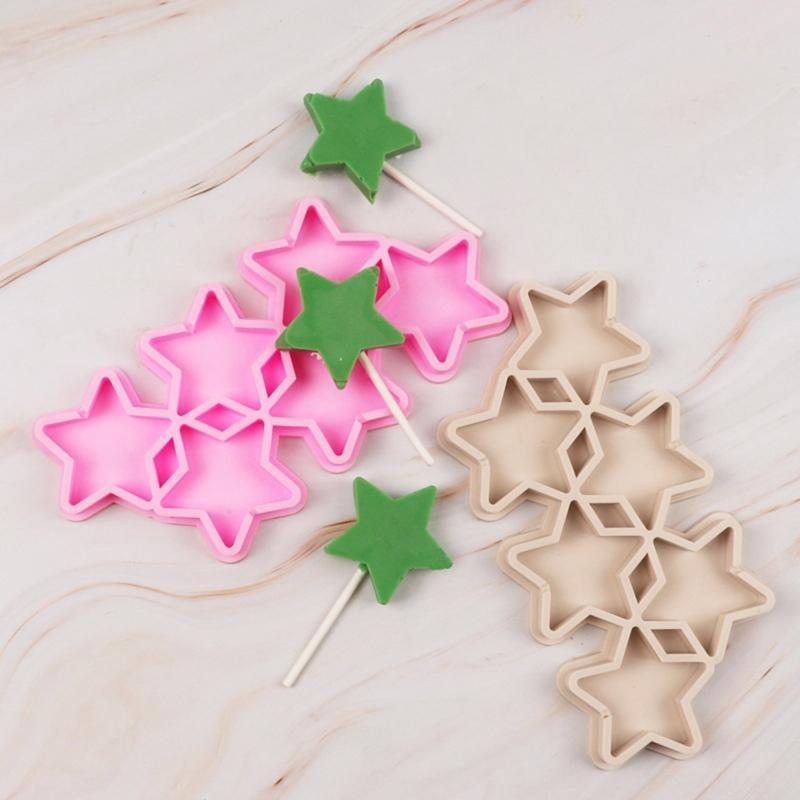 652F DIY Handmade Silicone Fondant Mold Five-Pointed Star Theme Sugar Craft Gum Paste Mold DIY Resin Crafts Durable