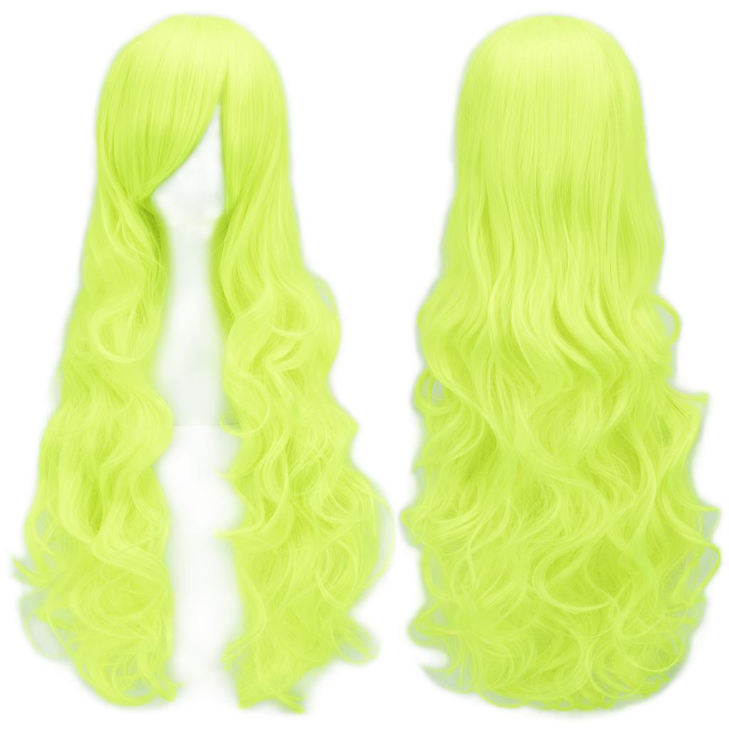 Professionelle 30 Farben 32 Zoll Synthetisches Haar Lange Wellige Damenperücke Schwarz Rosa Rot Perücken Party Haarteile Orange Cosplay Perücke Perücke