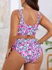 2026 European & American Plus Size Leopard Print Sexy Split Bikini Swimwear for Women