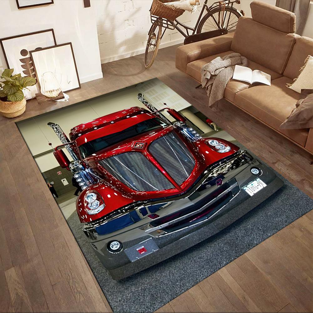 Kw Heavy Trucks Area Rug Suitable For Study Room Foyer Dining Room Dormitory Antislip Carpet Office Home Decor