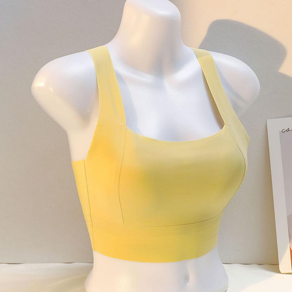 Running Sports Seamless Shockproof Push-Up Wireless Bandeau Bra for Women