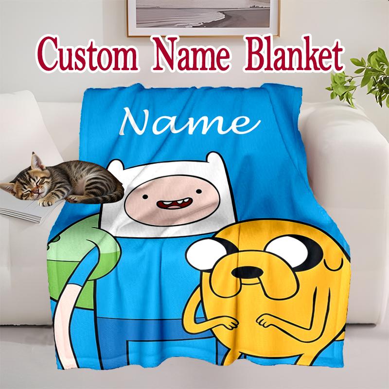Adventure Time Friends Pattern Blanket, Cozy Blanket for All-Season Comfort On Sofas, Beds, Office, Car, Camping and Travel