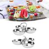 Stainless Steel Snack Plate 3 In 1 Snack Bowl Home Desktop Snack Plates Candy Fruit Cookie Cake Storage Tray Kitchen Accessories