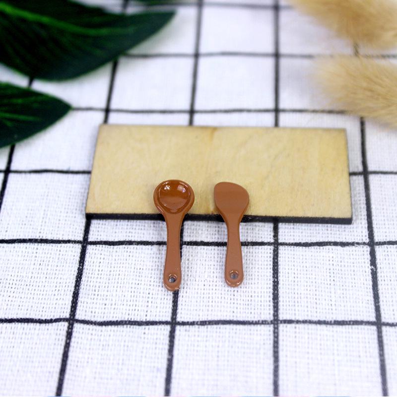 Miniature Dollhouse Tableware - Mini Rice Spoon & Spatula Set D302