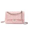 Xiaoxiangfeng Camellia Head Layer High Goatskin Leather Rhombus Women's Bag Premium Texture Chain Bag Shoulder Messenger Bag