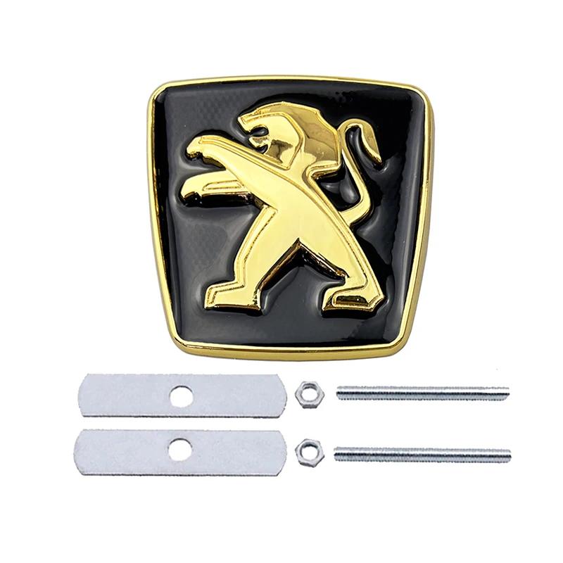 Alloy Lion Car Front Grille Emblem Rear Trunk Badge Stickers for Peugeot 306 307 3008 407 508 2008 4008 GGK 5008 107 108 206 208 301