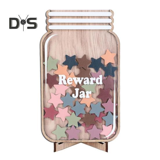 

Деревянная банка для поощрения детей. Поощрительная таблица для позитивного поведения с базовыми звездами и цветами. Инструменты управления системой поощрений для учеников. Домашний класс. Star