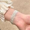 Neues 925 Sterling Silber Mehrschichtiges Kettenform Armband Einfacher Stil Persönlichkeit Damenarmband Geburtstagsgeschenk Exquisiter Schmuck