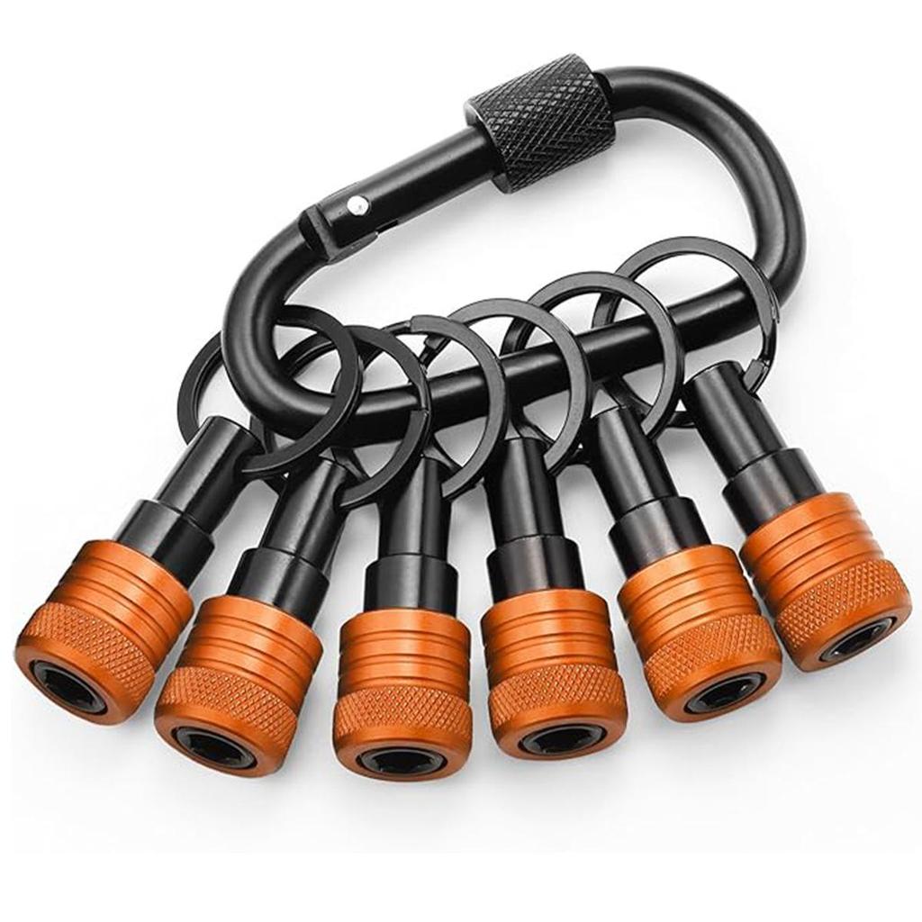 Hex Shank Keychain Socket Set with Carabiner and Extension Rod