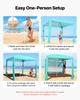 Beach Cabana, 2.4 X 2.4 M Beach Canopy with Side Wall, UPF 50+ Protection Easy Setup Cabana Tent with Sand Pockets, Adjustable Height Portable Shade