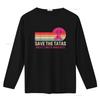 Womens Retro Vintage Save The Tatas Breast Cancer Awareness Ribbon T Shirt Black 2X Large vintage Washed Casual Breathable