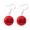 Soviet USSR Stalin Lenin Drop Earrings Classic Red Star Hammer Sickle Communism Emblem CCCP Glass Cabochon Ear Jewelry For Women