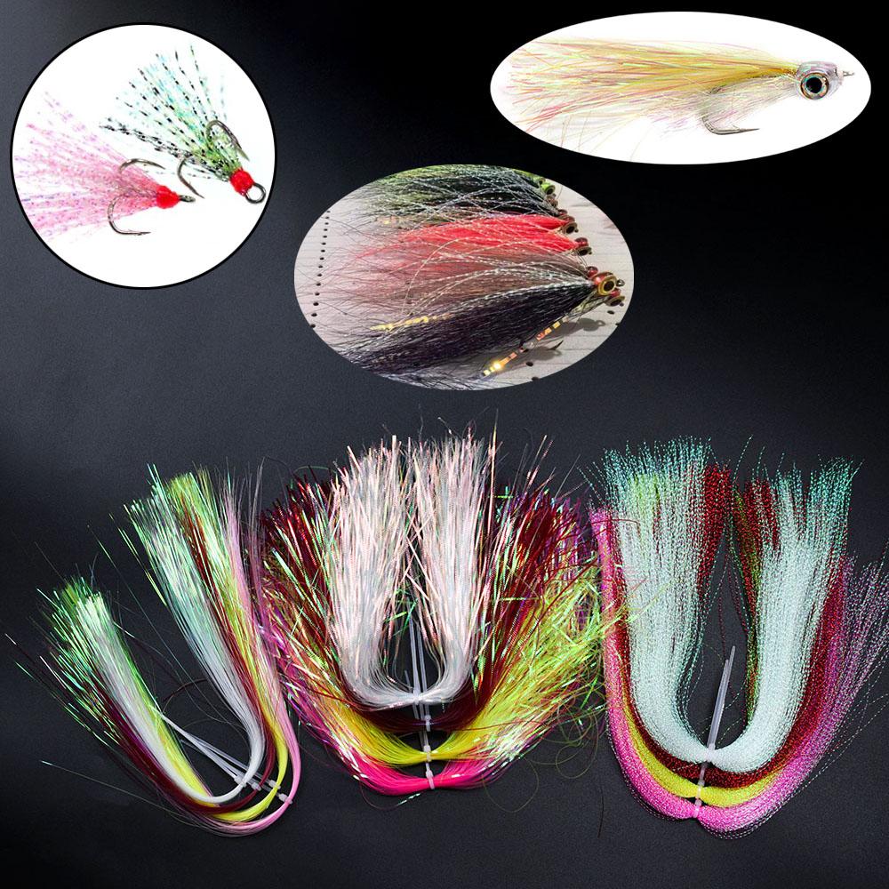 MNFT 9Packs Flashabou Fly Tying Materials Making Flies Jig Fishing Lure Crystal Krystal Flash String Ripple Saltwater Freshwater