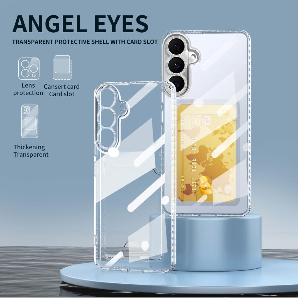 Portable Card Slot Case for Samsung Galaxy S26 Ultra S25 FE S22 S23 S24 Plus S 26 Shockproof Clear TPU Funda Coque