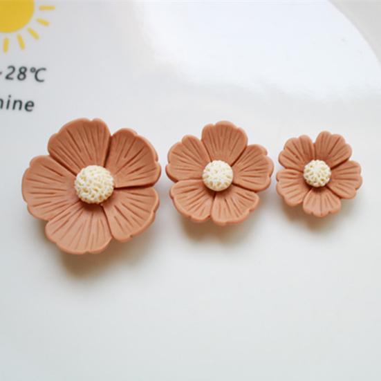 5Pcs Resin Flowers DIY Accessories Flat Back Blooms Ornaments for Jewelry Hair Accessories DIY Craft Projects