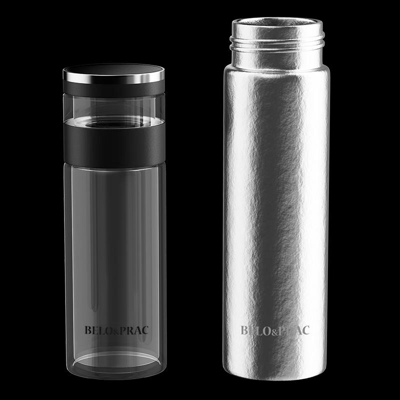 Bellock Collection Titanium and Glass Cup Gift Set