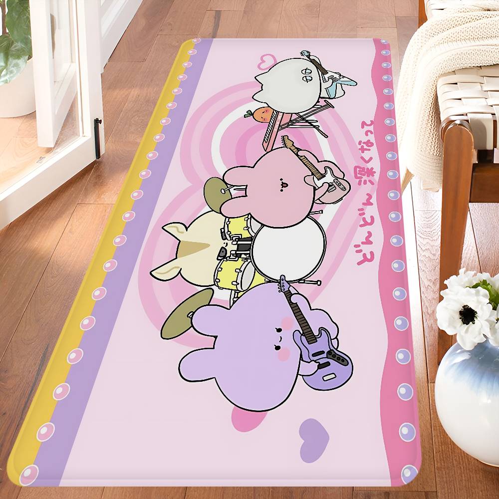 Cartoon A-Asamimichan Floor Mat Rectangle Anti-slip Home Soft Badmat Front Door Indoor Outdoor Mat Welcome Doormat