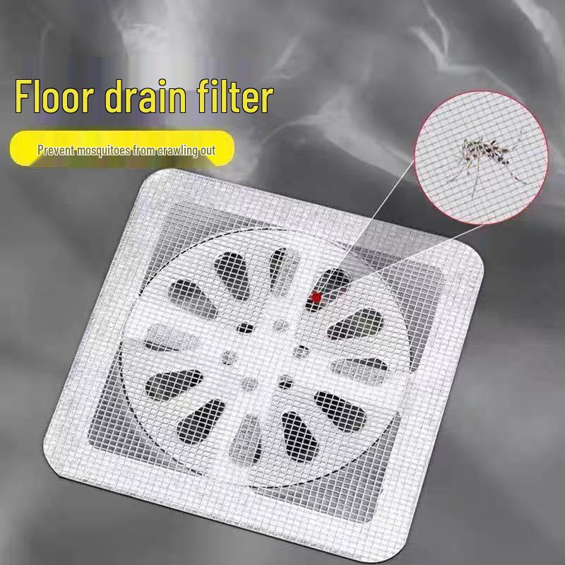 Disposable Anti-Hair Floor Drain Filter Mesh Sticker for Bathrooms