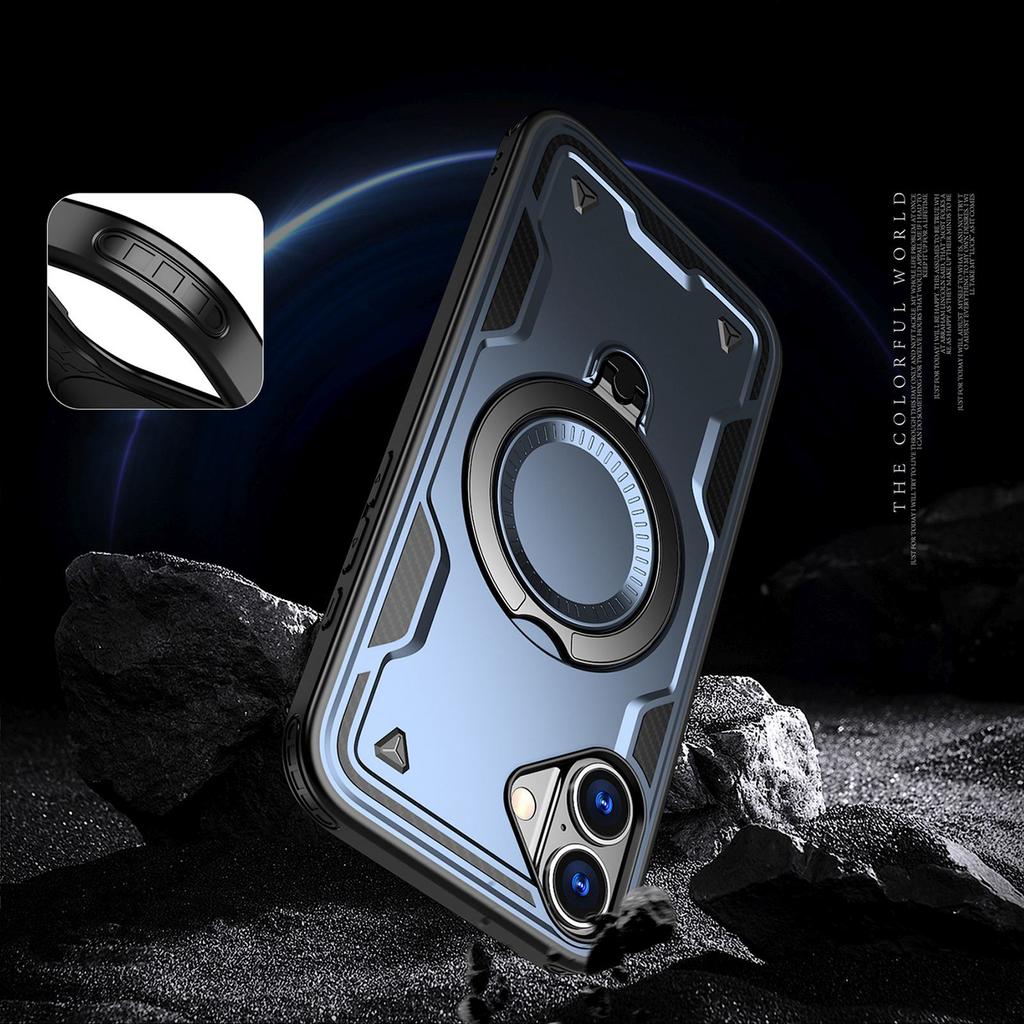 iPhone 16 Hybrid Armor Trendy MagSafe Case - Blue