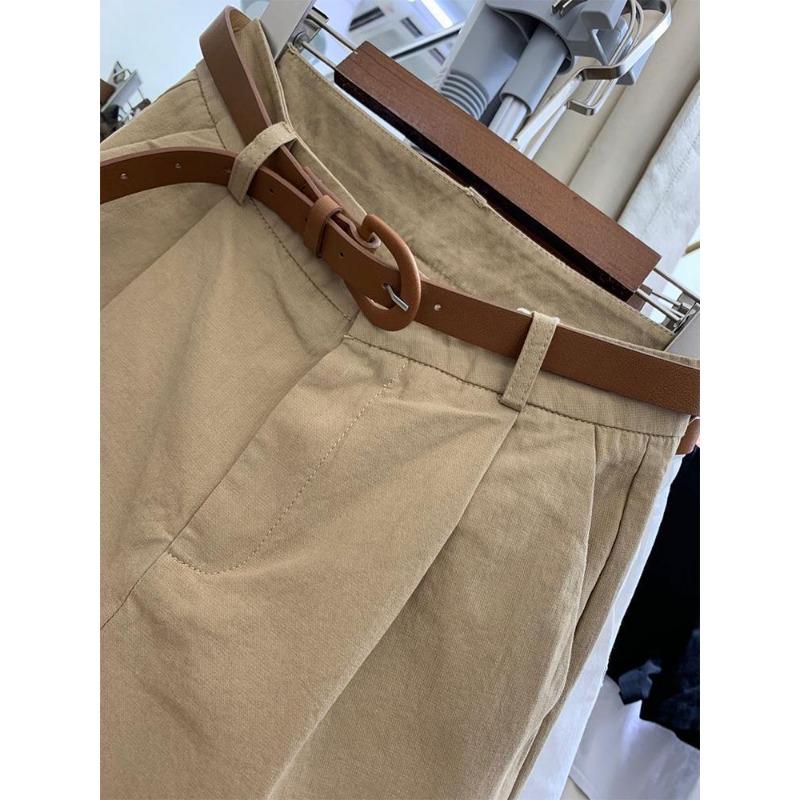 Volné a pohodlné dámské bavlněné šortky, korejský styl s vysokým pasem a širokými nohavicemi, ležérní šortky