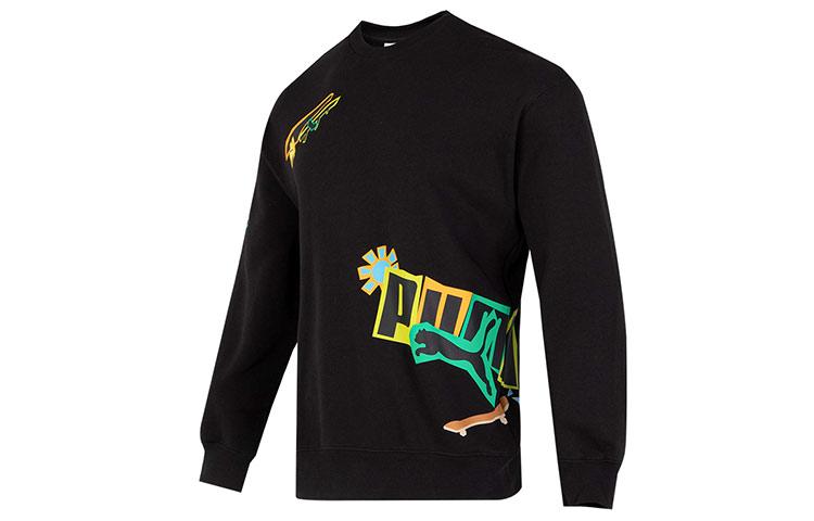 PUMA CLASSICS Sweatshirts Men s Black Crew Neck Moderate Regular 539968-01 XL