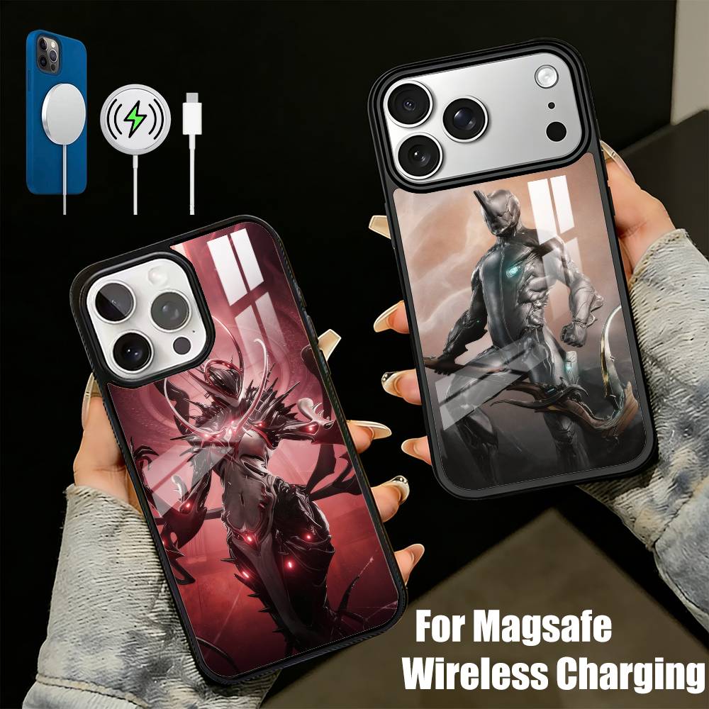Cool Mecha Warframe Game Printing Phone Case For iPhone17,16,15,14,13 Plus,Pro Max Magnetic For Magsafe Wireless Charging