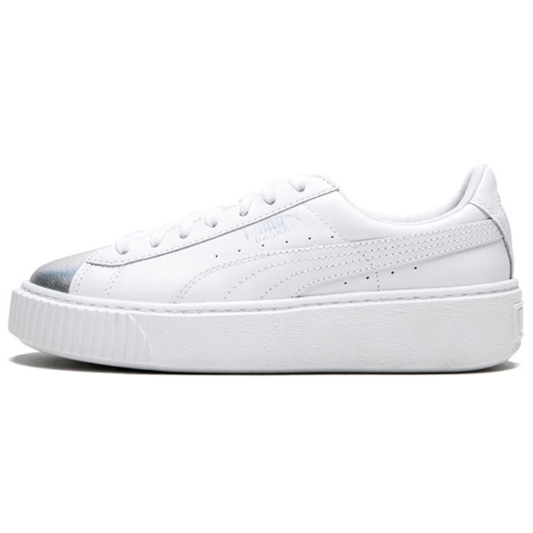 (WMNS) PUMA Suede Platform White/Silver Women s 364525-01 EU 35.5