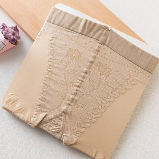 "Women's Flesh-Colored Butterfly Crotch Anti-Slip Thin Spandex Bikini Stockings"