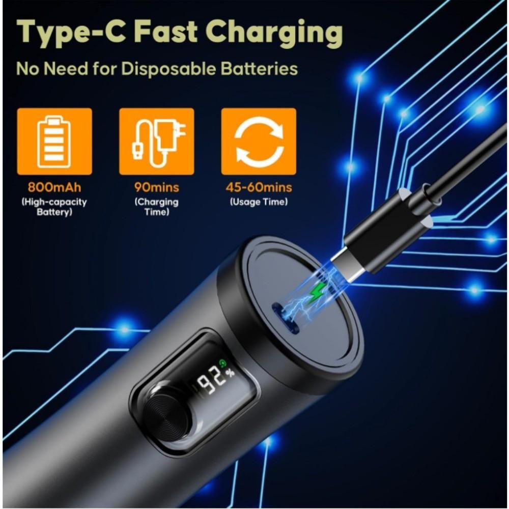 USB Rechargeable Electric Pepper Grinder Large Capacity Black Salt Grinder Set Adjustable Coarseness Precision Grinding