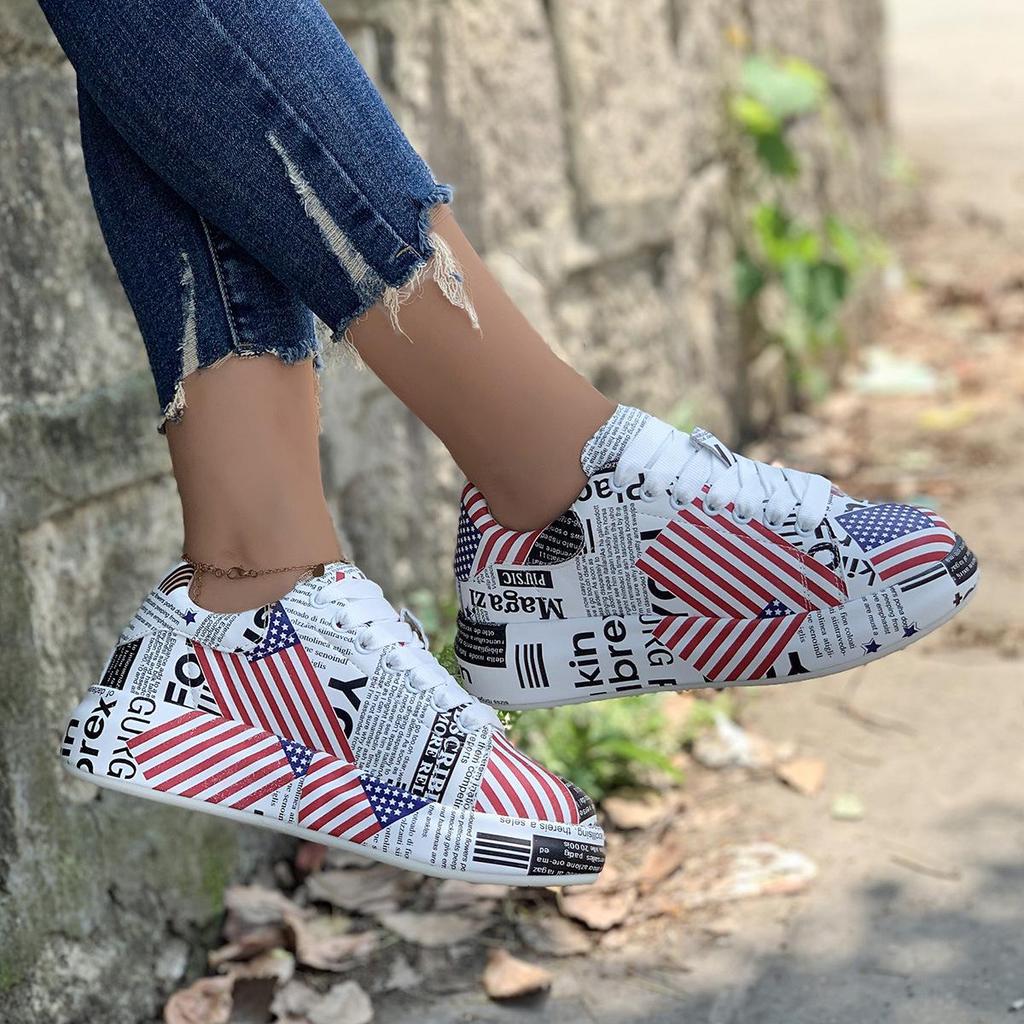 New Fashion Lace-Up Sports Shoes: Round Toe, Thick Sole, Size 43, Casual Couple Style for European and American Markets