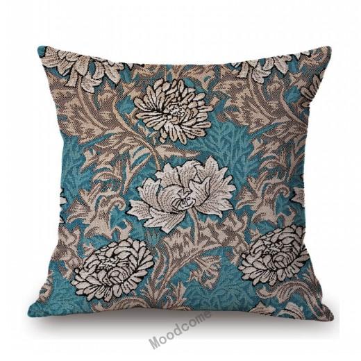 Uk William Morris Chrysanthemum Pattern Classic Floral Design Elegant Sofa Decorative Cotton Linen Pillow Case Cushion Cover