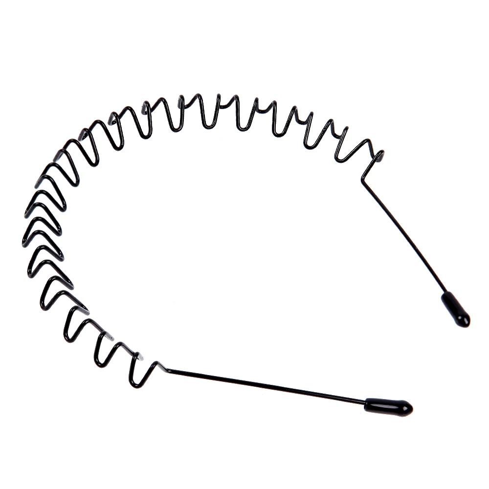 

6/1 шт. Модная металлическая повязка для волос для мужчин женщин унисекс черная волнистая для головы спортивная повязка на голову аксессуары для волос