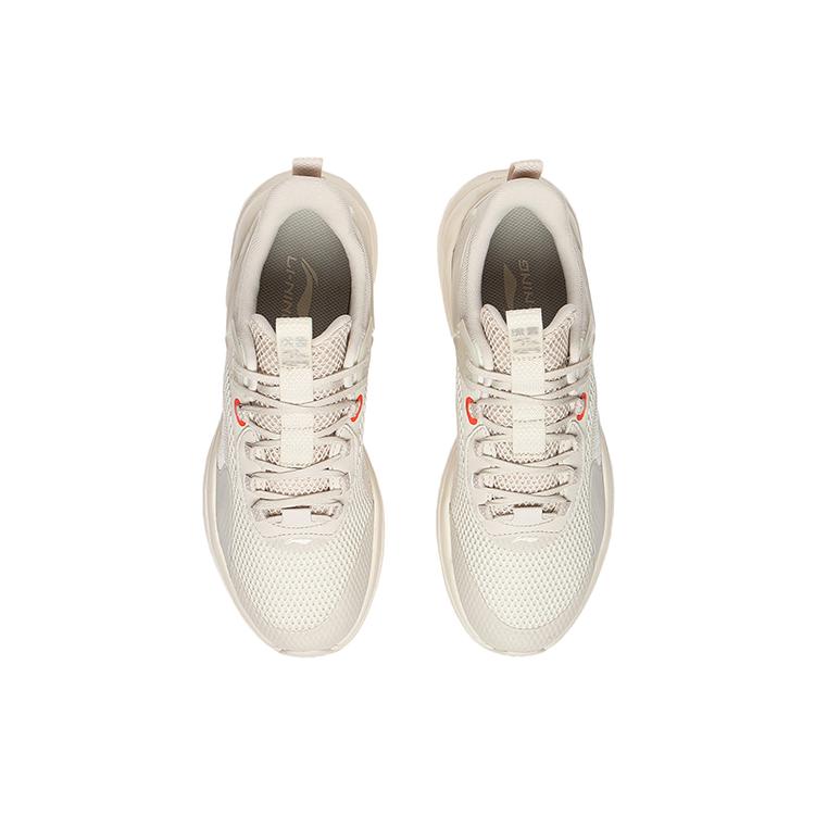 Li Ning Liuyun Textile, Synthetic Leather Cushioning Slip Resistant Abrasion Resistant Low Top Casual Shoes Women's AGLS060-1