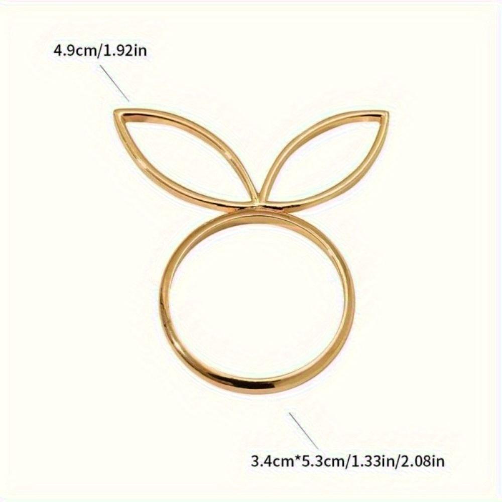 4Pcs Rabbit Ears Napkin Rings Bunny Head Napkin Holder Rings Buckles for Easter Holiday Wedding Party Dinning Table Decoration